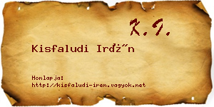 Kisfaludi Irén névjegykártya