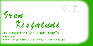 iren kisfaludi business card